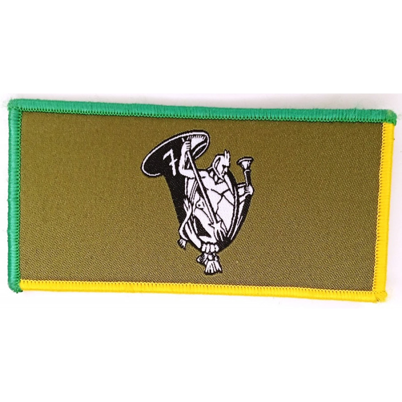 Ecusson velcro de Compagnie du 7ème Bataillon de Chasseurs Alpins - Petit Modèle Listel Vert et Jaune