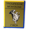 Ecusson velcro de Compagnie du 7ème Bataillon de Chasseurs Alpins - Grand Modèle Listel Jaune et Bleu