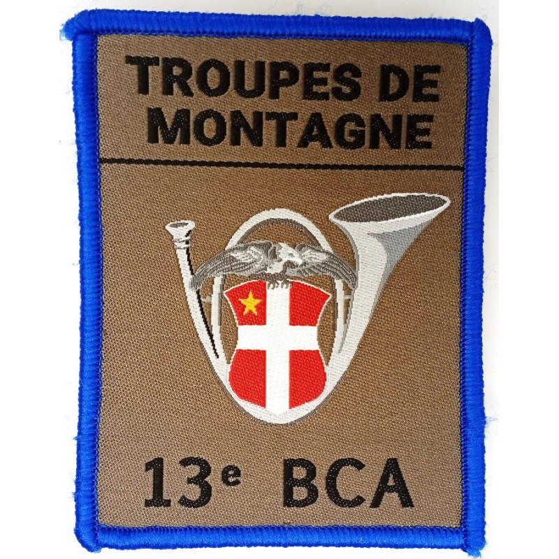 Ecusson velcro de Compagnie du 13ème Bataillon de Chasseurs Alpins - Grand Modèle Listel Bleu