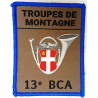 Ecusson velcro de Compagnie du 13ème Bataillon de Chasseurs Alpins - Grand Modèle Listel Bleu