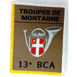 Ecusson velcro de Compagnie du 13ème Bataillon de Chasseurs Alpins - Grand Modèle Listel Jaune et Blanc
