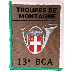 Ecusson velcro de Compagnie du 13ème Bataillon de Chasseurs Alpins - Grand Modèle Listel Vert et Blanc
