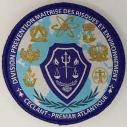 Ecusson Velcro de la Division Prévention Maîtrise des Risques et Environnement - Ceclant Premar Atlantique / Marine Nationale
