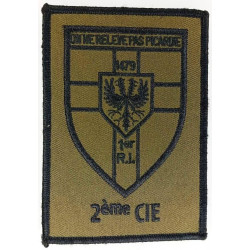 Ecusson velcro Basse Visibilité de la 2ème Compagnie du 1er Régiment d'Infanterie