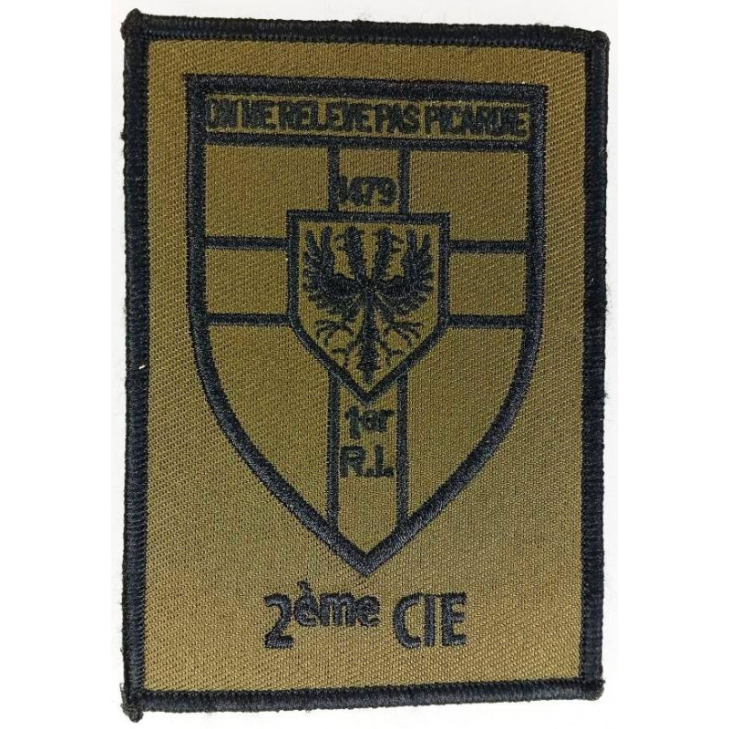 Ecusson velcro Basse Visibilité de la 2ème Compagnie du 1er Régiment d'Infanterie