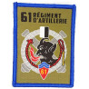 Ecusson velcro rectangulaire de Batterie du 61ème Régiment d'Artillerie - Listel Bleu foncé