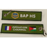 Porte-Clés Flamme : BAP H5 - Base Aérienne Projetée en Jordanie - Opération Chammal - Kaki
