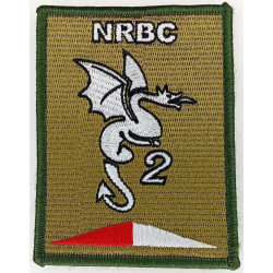 Ecusson Velcro d'Escadron du 2ème Régiment de Dragons NRBC - Listel Rouge et Blanc