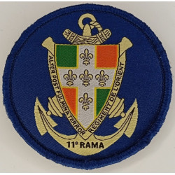 Petit écusson velcro rond pour tenue de sport Errea: 11ème Régiment d'Artillerie de Marine