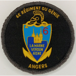 Petit écusson velcro rond pour tenue de sport Errea: 6ème Régiment du Génie d'ANGERS