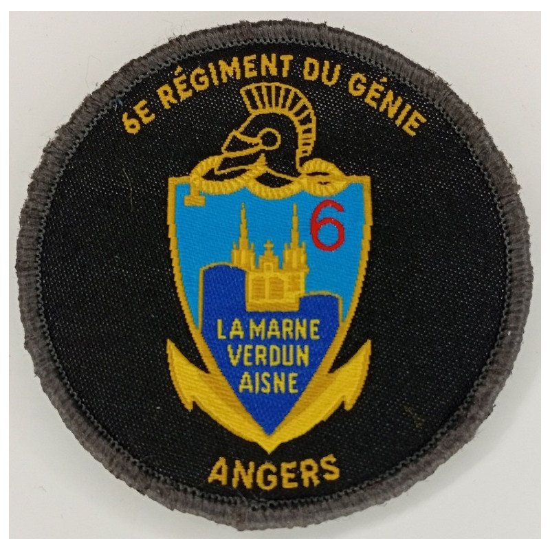 Petit écusson velcro rond pour tenue de sport Errea: 6ème Régiment du Génie d'ANGERS