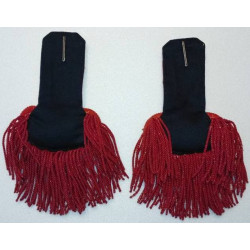 Paire d'épaulettes rouge à franges de Sapeur-Pompier pour Vareuse Modèle 1895 - IIIème République