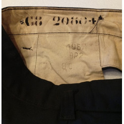 Tenue bleue Vareuse + Pantalon à Pont de Quartier-Maître breveté Transmetteur Equipage Marine Nationale - 1968