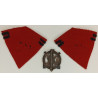 Insigne + Paire de Pattes de Col Modèle 1938 du 61ème Régiment d'Artillerie - Guerre 39/40