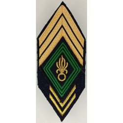 Losange de bras de Sergent-chef 3ème Régiment Etranger d'Infanterie + 10 ans - Légion Etrangère Guyane