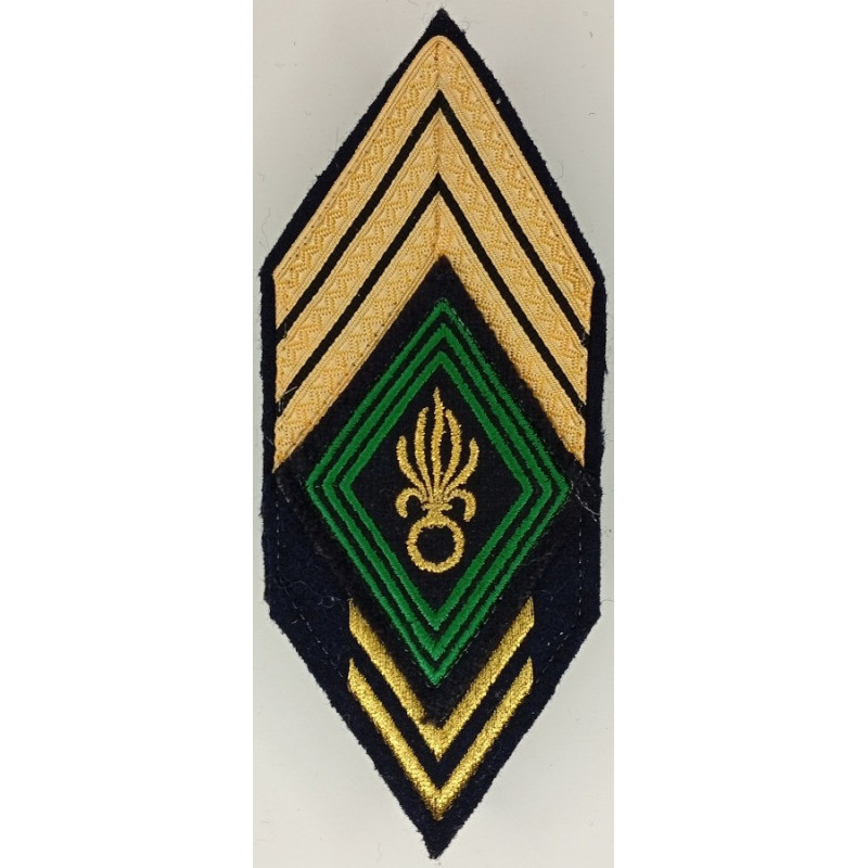 Losange de bras de Sergent-chef 3ème Régiment Etranger d'Infanterie + 10 ans - Légion Etrangère Guyane