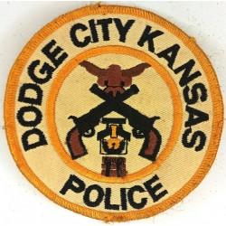 Ecusson de Chemise d'Agent Administratif de la Police de Dodge City / Kansas / U.S.A.