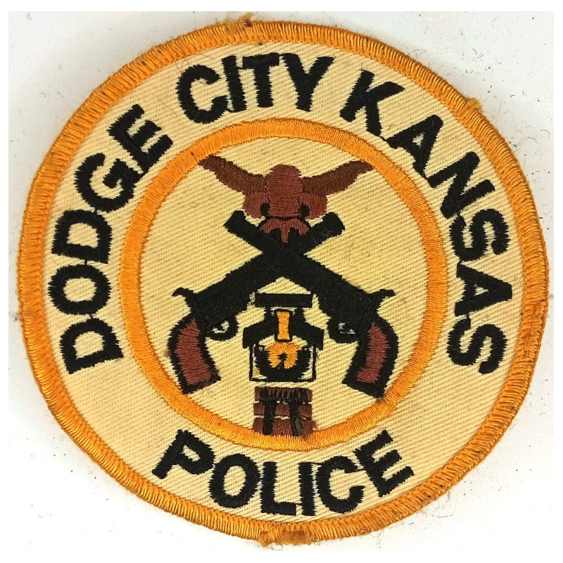 Ecusson de Chemise d'Agent Administratif de la Police de Dodge City / Kansas / U.S.A.