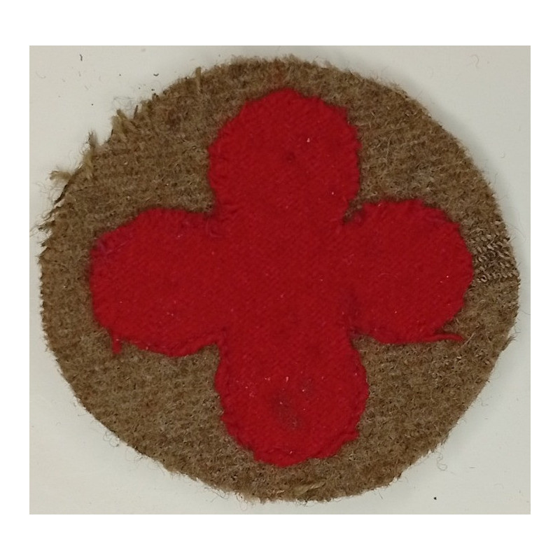 Patch précoce 88ème D.I.U.S. Trèfle feutrine Rouge - Régiments d'Artillerie US WW1
