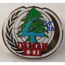 Réduction Pin's 4ème Batterie du 54ème Régiment d'Artillerie Opération Extérieure DAMAN XXII - Guerre du Liban