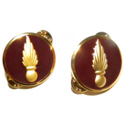 Paire d'insignes de col de TDF Sous-Officiers et Militaires du Rang du Service de Santé (Coi)