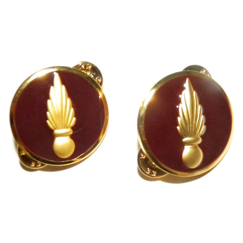 Paire d'insignes de col de TDF Sous-Officiers et Militaires du Rang du Service de Santé (Coi) Paire d'insignes de col de TDF Sous-Officiers et Militaires du Rang du Service de Santé (Coi)