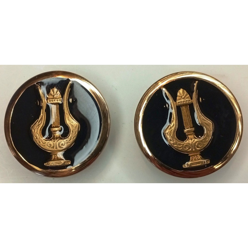 Paire d'insignes de col de TDF Musique Militaire (Coi)