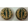 Paire d'insignes de col de TDF Pharmaciens Chimistes du Service de Santé (B-C.B)