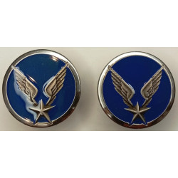 Paire d'insignes de col de TDF Aviation Légère de l'Armée de Terre - Argenté (Coi)
