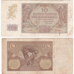 POLOGNE: Billet de 10 Zlotych polonais - Type 1940