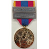 Médaille Défense Nationale "Or" 2ème Type brillant + agraphes "Armée de l'Air" et "M.A.E." 1er Type
