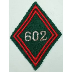 Losange de bras Sous-Officier / Officier du 602ème Régiment de Circulation Routière à coudre