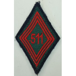 Losange de bras Troupe / Militaire du Rang du 511ème Régiment du Train à velcro