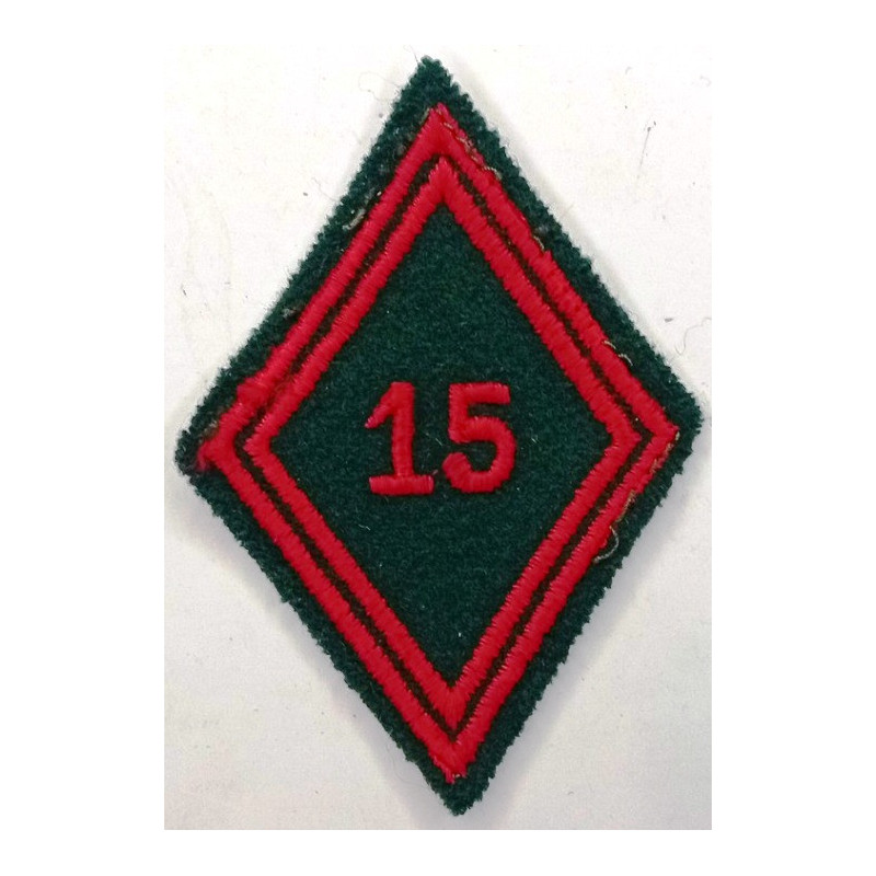 Losange de bras Troupe / Militaire du Rang du 15ème Régiment du Train à coudre