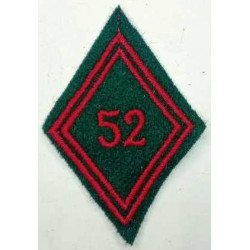 Losange de bras Troupe / Militaire du Rang de la 52ème Compagnie de Quartier Général à coudre