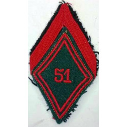 Losange de bras de 1ère Classe Appelé du Contingent de la 51ème Compagnie de Quartier Général à coudre