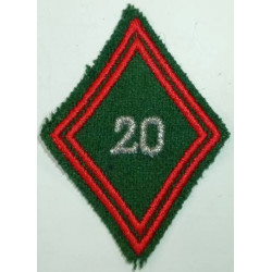 Losange de bras Sous-Officier / Officier du 20ème Régiment du Train à coudre