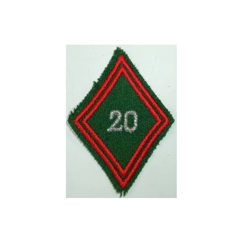 Losange de bras Sous-Officier / Officier du 20ème Régiment du Train à coudre