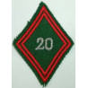 Losange de bras Sous-Officier / Officier du 20ème Régiment du Train à coudre