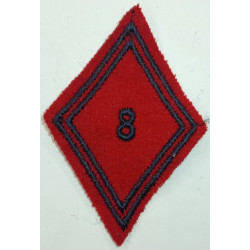Losange de bras Troupe / Militaire du Rang du 8ème Régiment d'Artillerie à coudre