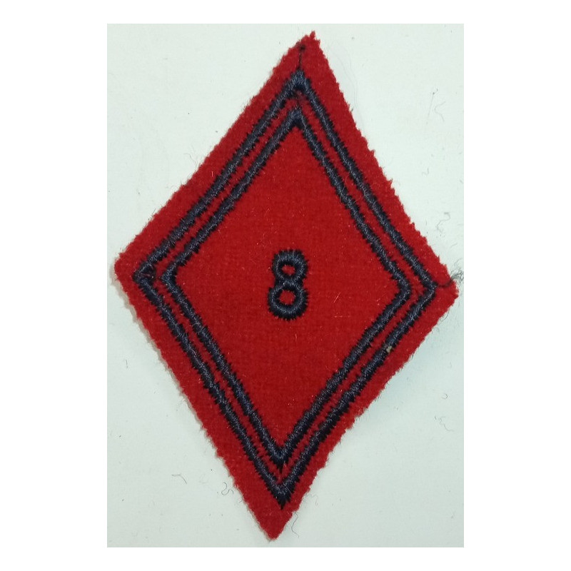 Losange de bras Troupe / Militaire du Rang du 8ème Régiment d'Artillerie à coudre