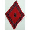 Losange de bras Troupe / Militaire du Rang du 8ème Régiment d'Artillerie à coudre