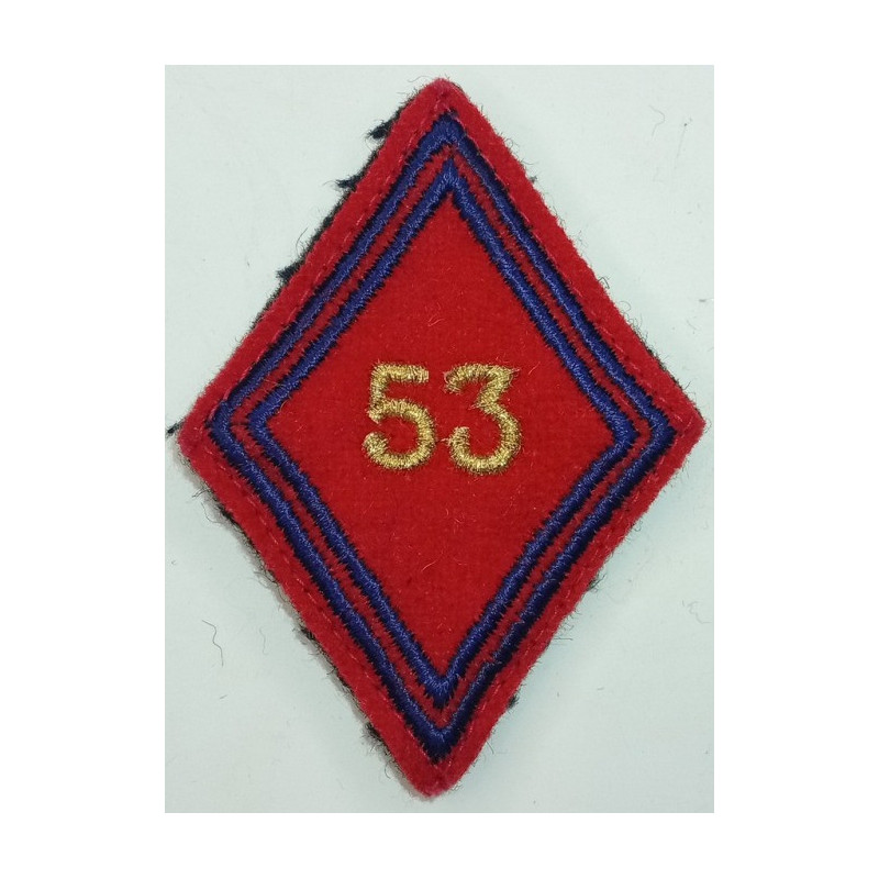 Losange de bras Sous-officier / Officier du 53ème Régiment d'Artillerie à crochets