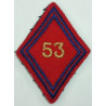 Losange de bras Sous-officier / Officier du 53ème Régiment d'Artillerie à crochets