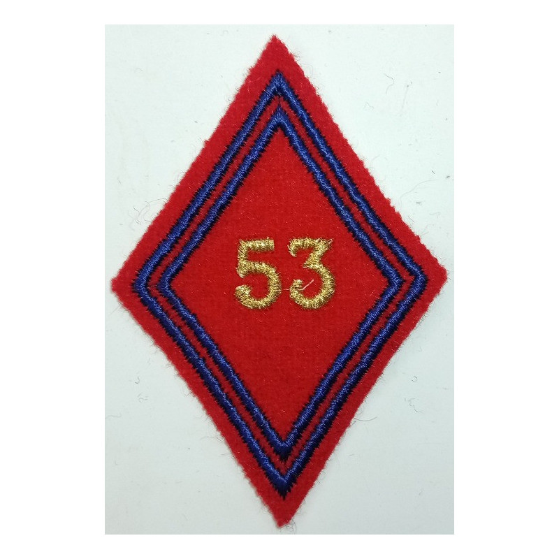 Losange de bras Sous-officier / Officier du 53ème Régiment d'Artillerie à coudre
