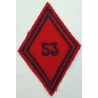 Losange de bras Troupe / Militaire du Rang du 53ème Régiment d'Artillerie à coudre