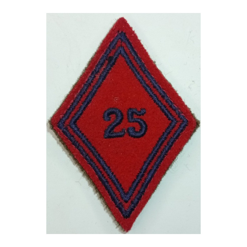 Losange de bras Troupe / Militaire du Rang du 25ème Régiment d'Artillerie à crochets - Epoque Guerre d'Algérie Losange de bras Troupe / Militaire du Rang du 25ème Régiment d'Artillerie à crochets - Epoque Guerre d'Algérie