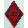 Losange de bras Troupe / Militaire du Rang du 25ème Régiment d'Artillerie à crochets - Epoque Guerre d'Algérie