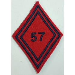 Losange de bras Troupe / Militaire du Rang du 57ème Régiment d'Artillerie à velcro