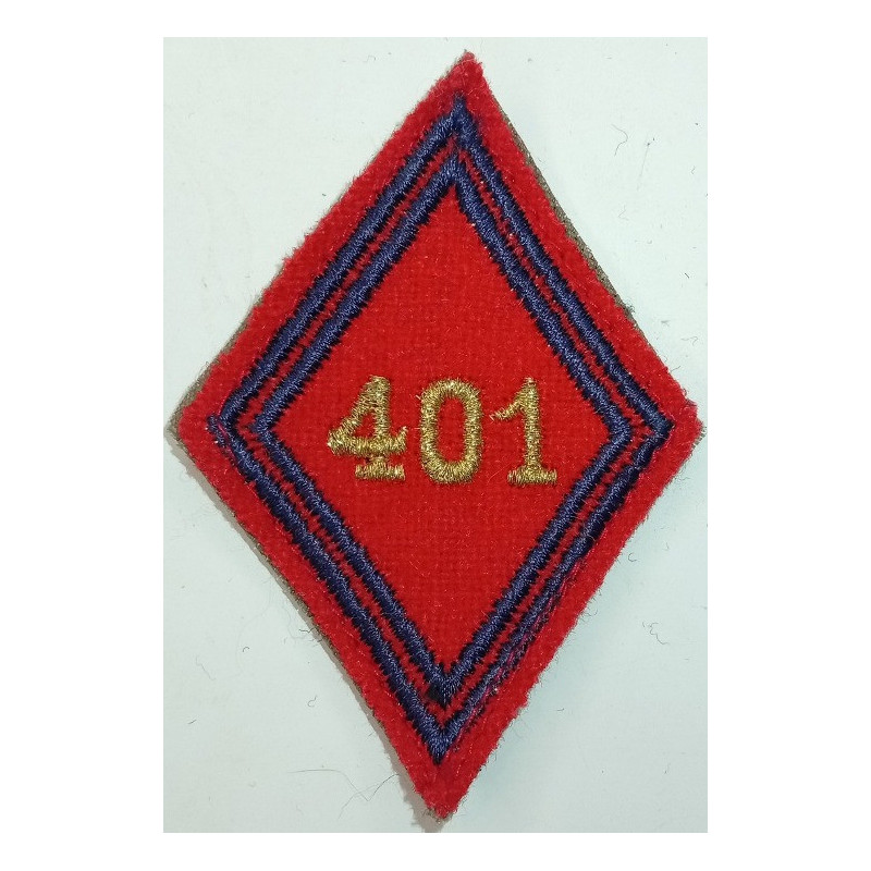 Losange de bras Sous-Officier / Officier du 401ème Régiment d'Artillerie AntiAérien à velcro